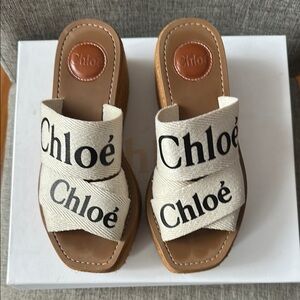 Chloé Beige and Black Sandals
